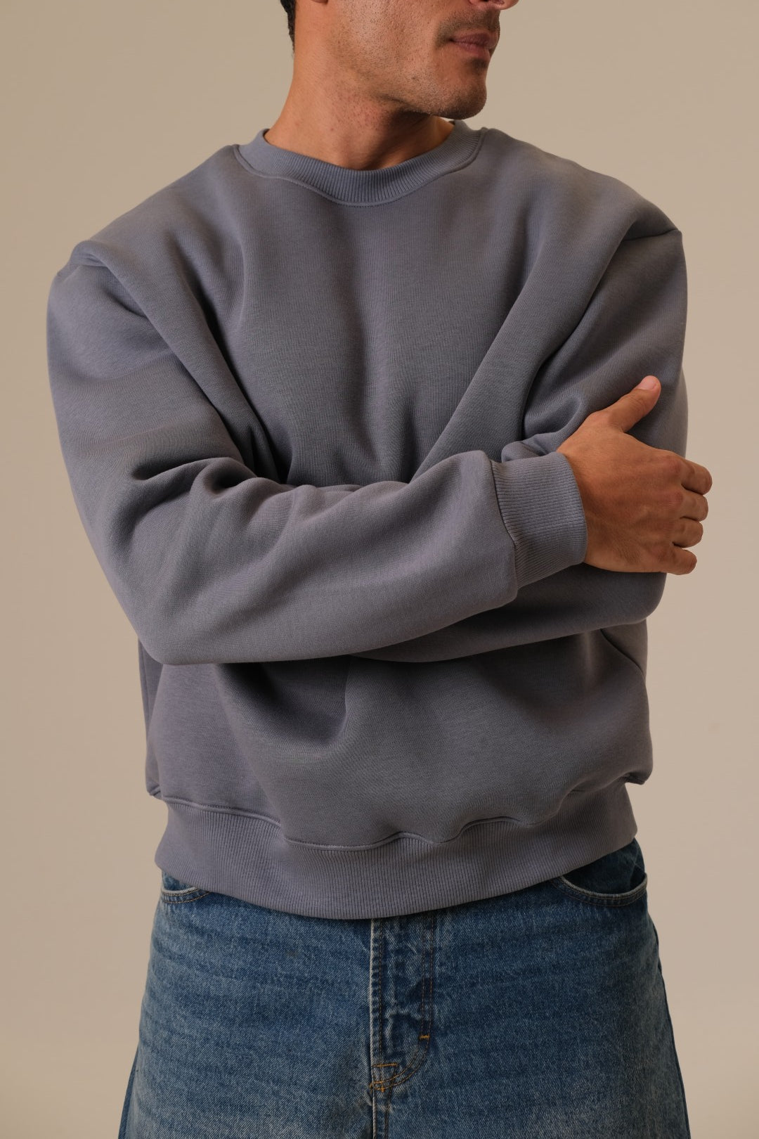 Blue Grey Crewneck
