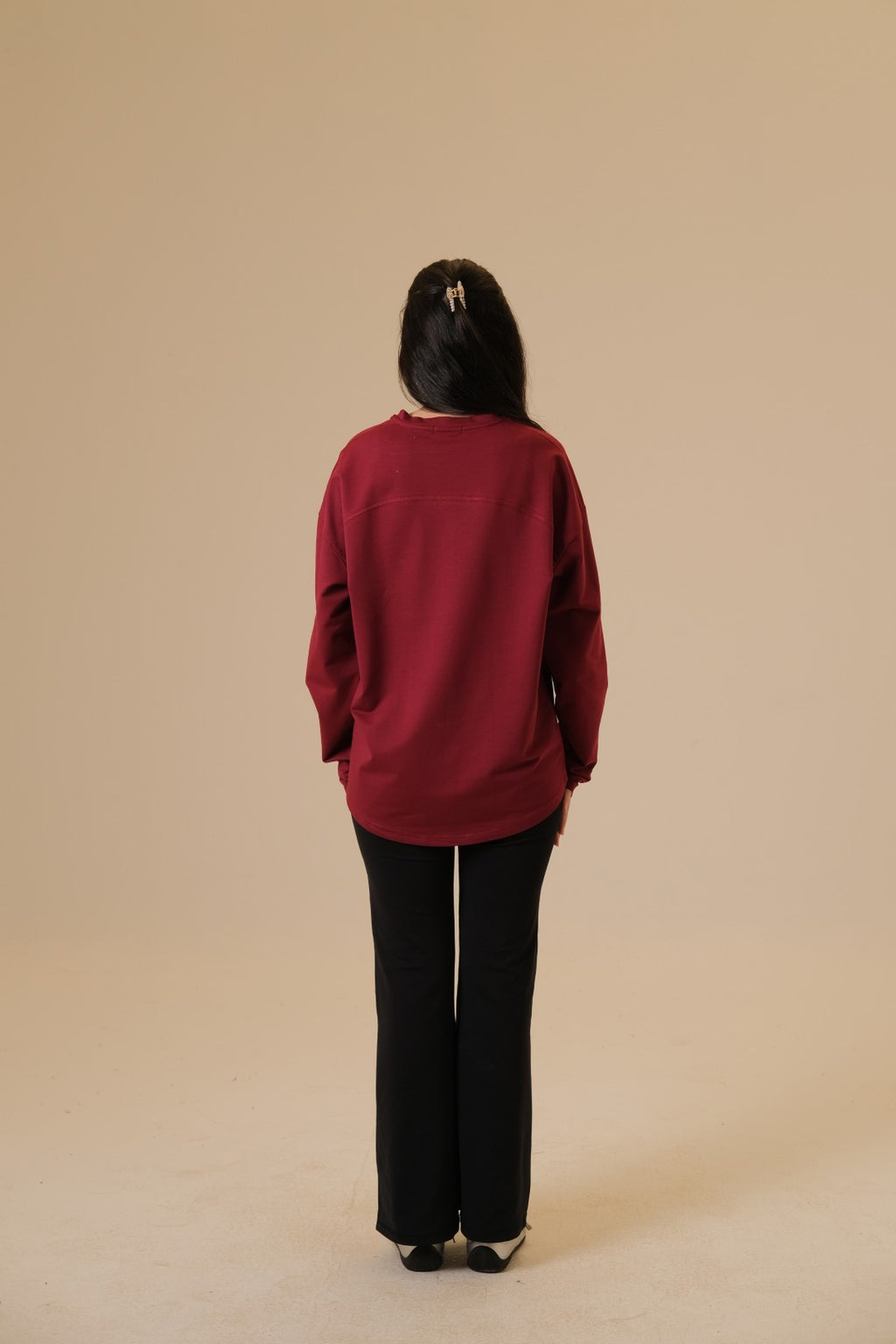 Coreline Long Sleeves Tee- Maroon