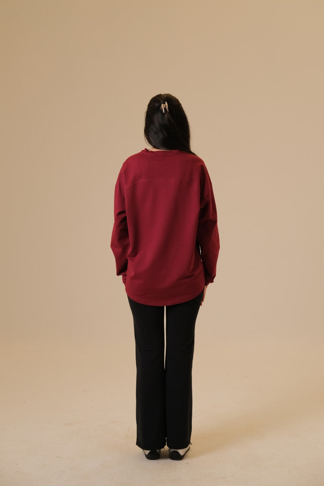 Coreline Long Sleeves Tee- Maroon