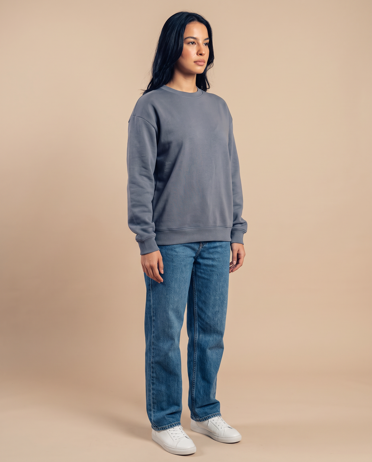 Blue Grey Crewneck - look 1