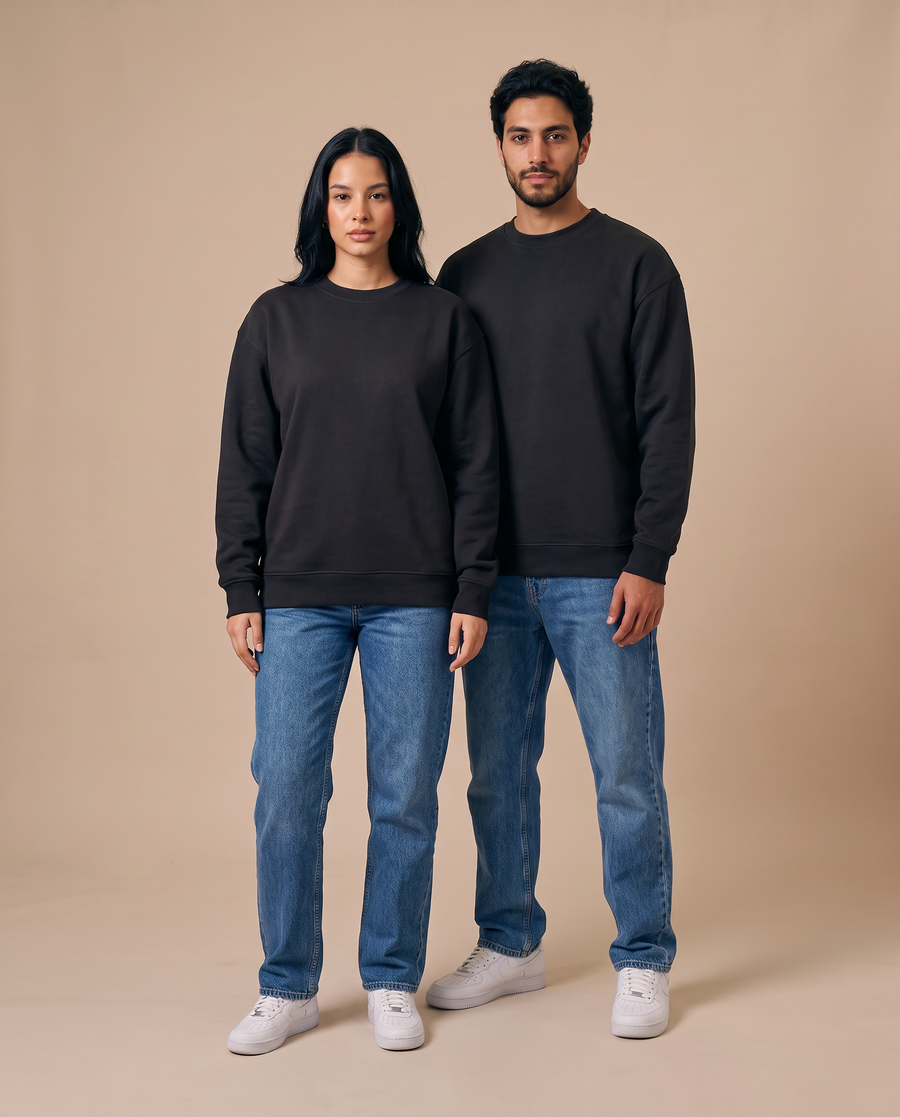 Charcoal Black Crewneck - duo