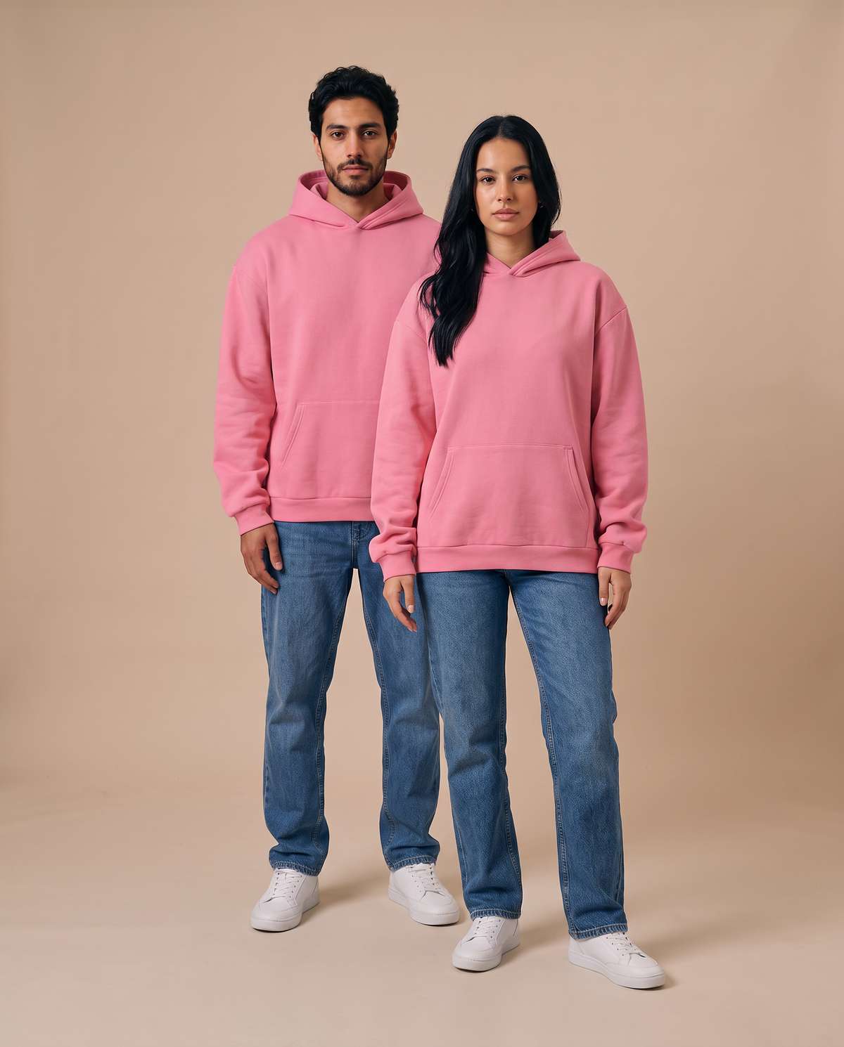 Coral Pink Hoodie - duo 2