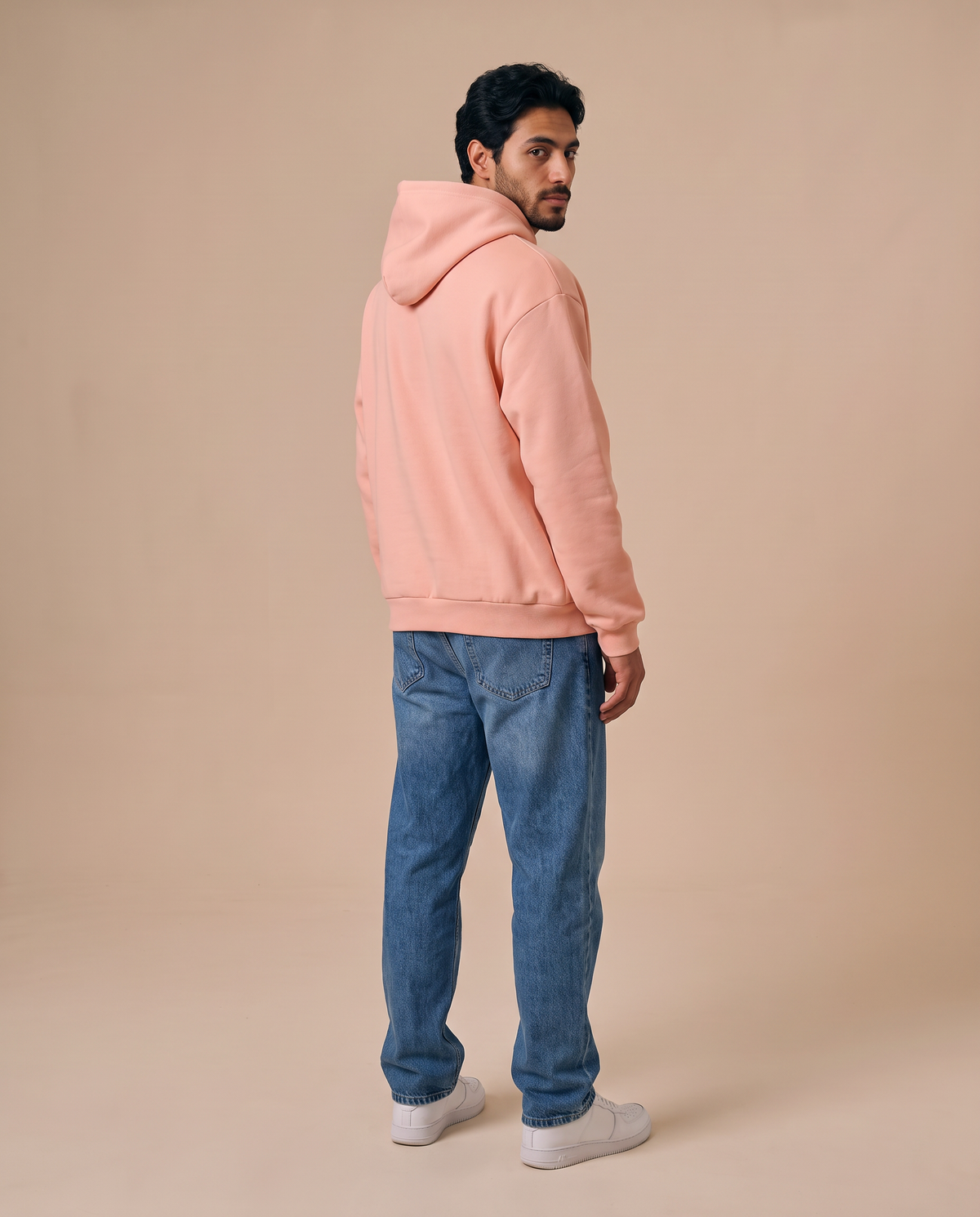 Salmon Pink Hoodie - look 1
