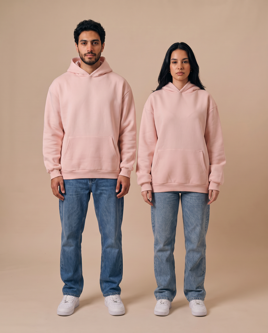 Salmon Pink Hoodie - look 2
