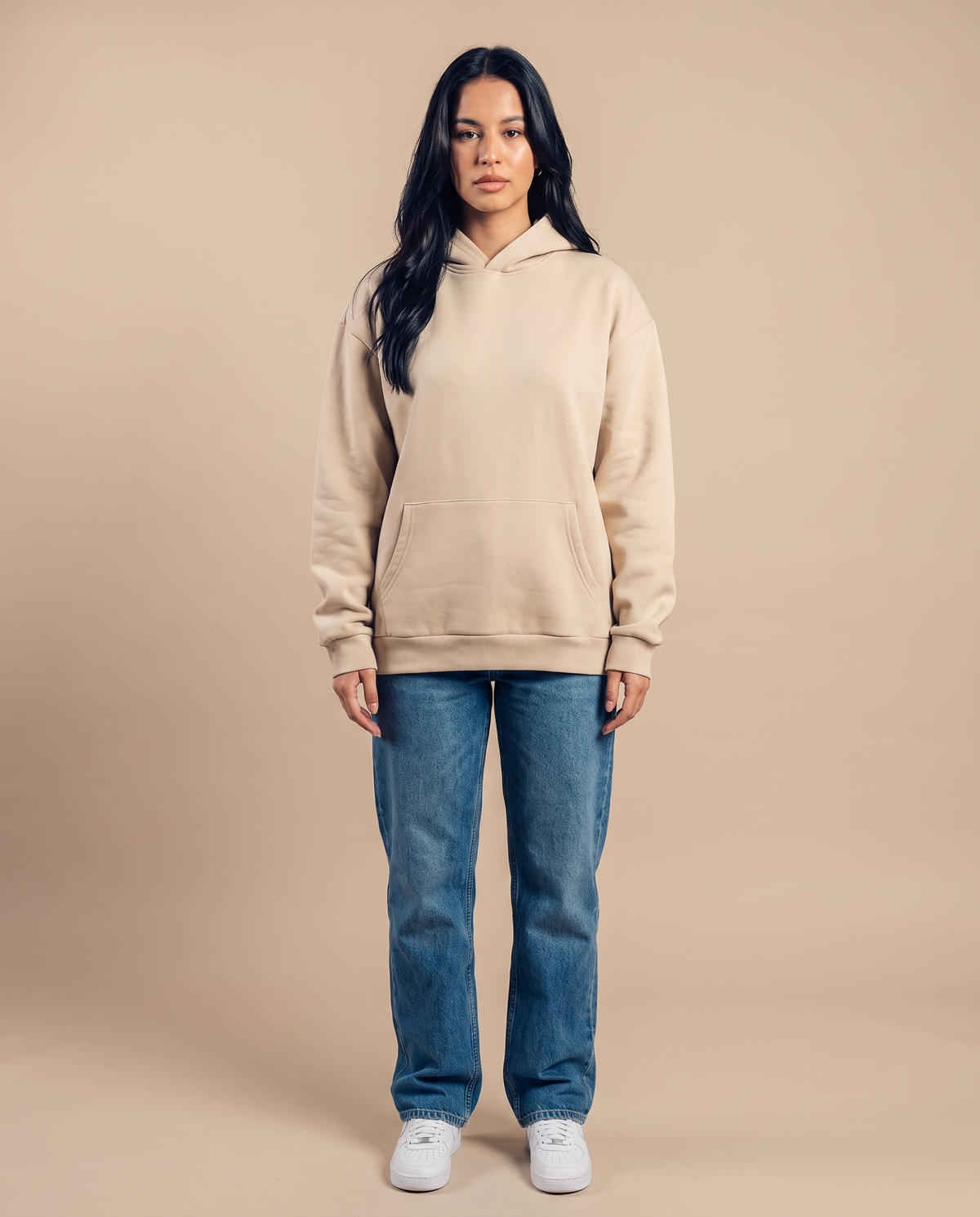 Sand Beige Hoodie - look 2