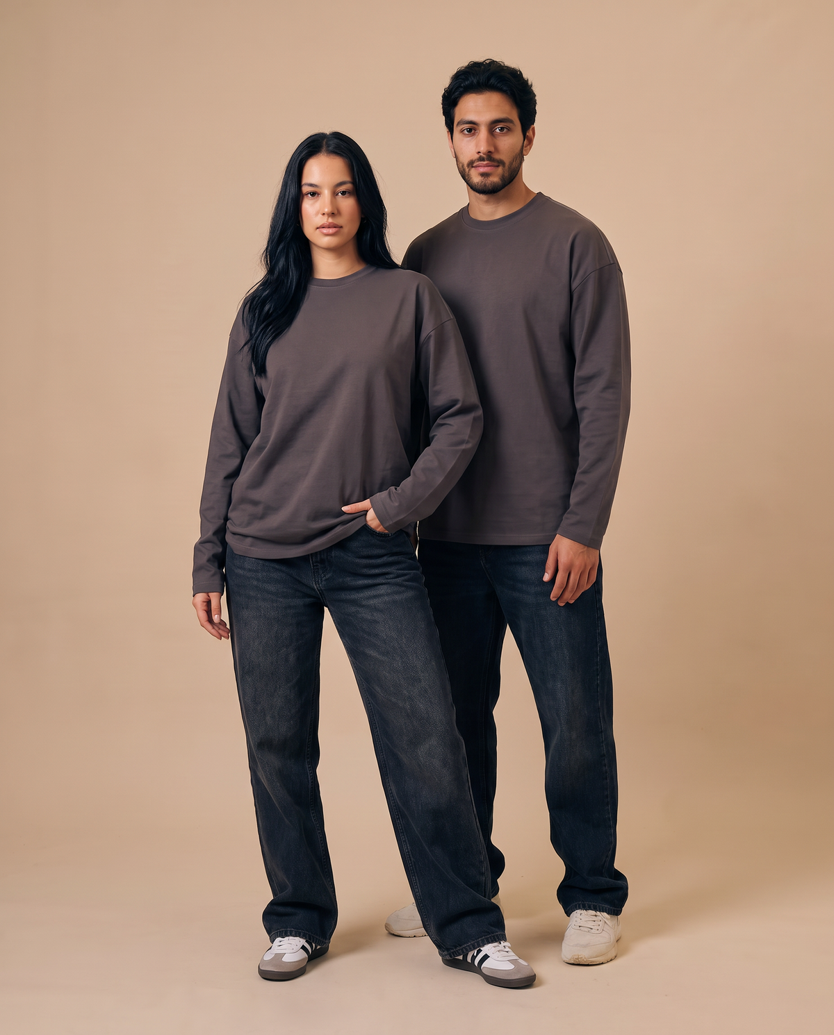 Grey Long Sleeves Tee - duo 2