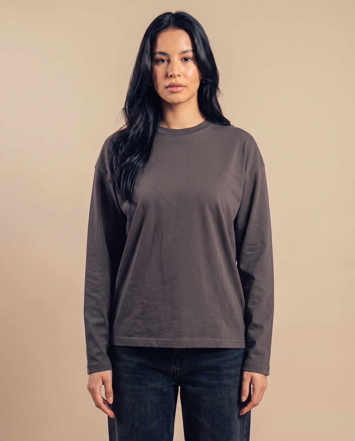 Grey Long Sleeves Tee - look 3