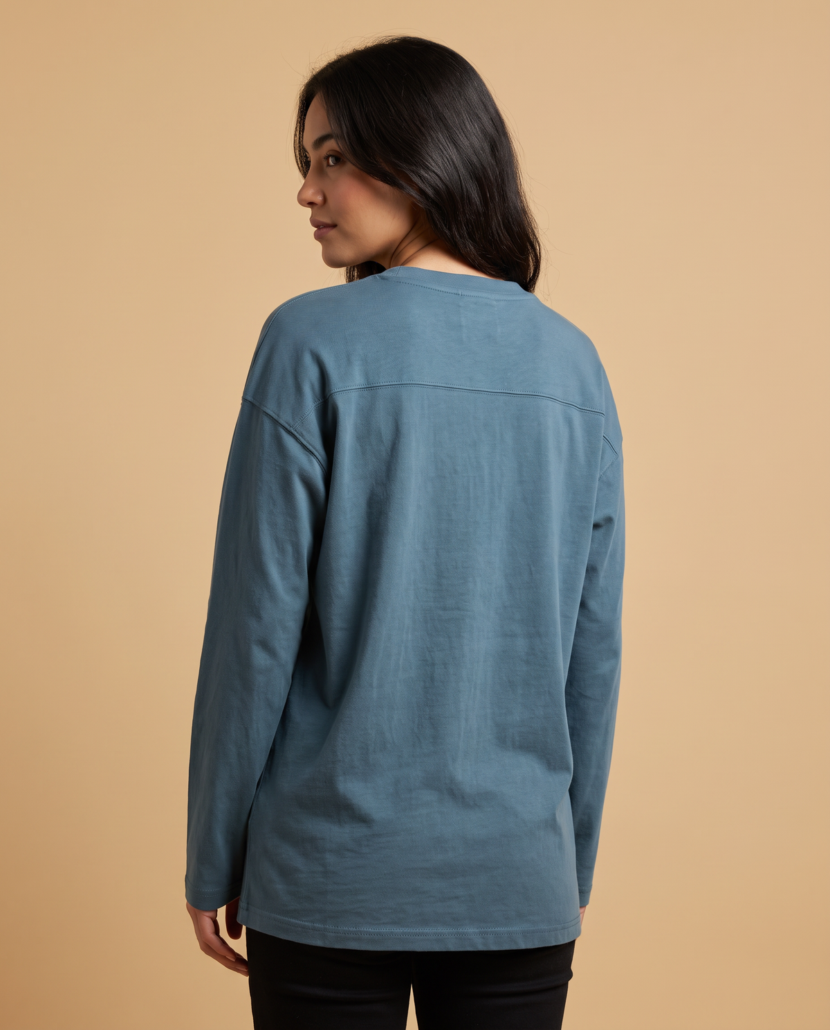 Petroleum Blue Long Sleeves Tee - female 2