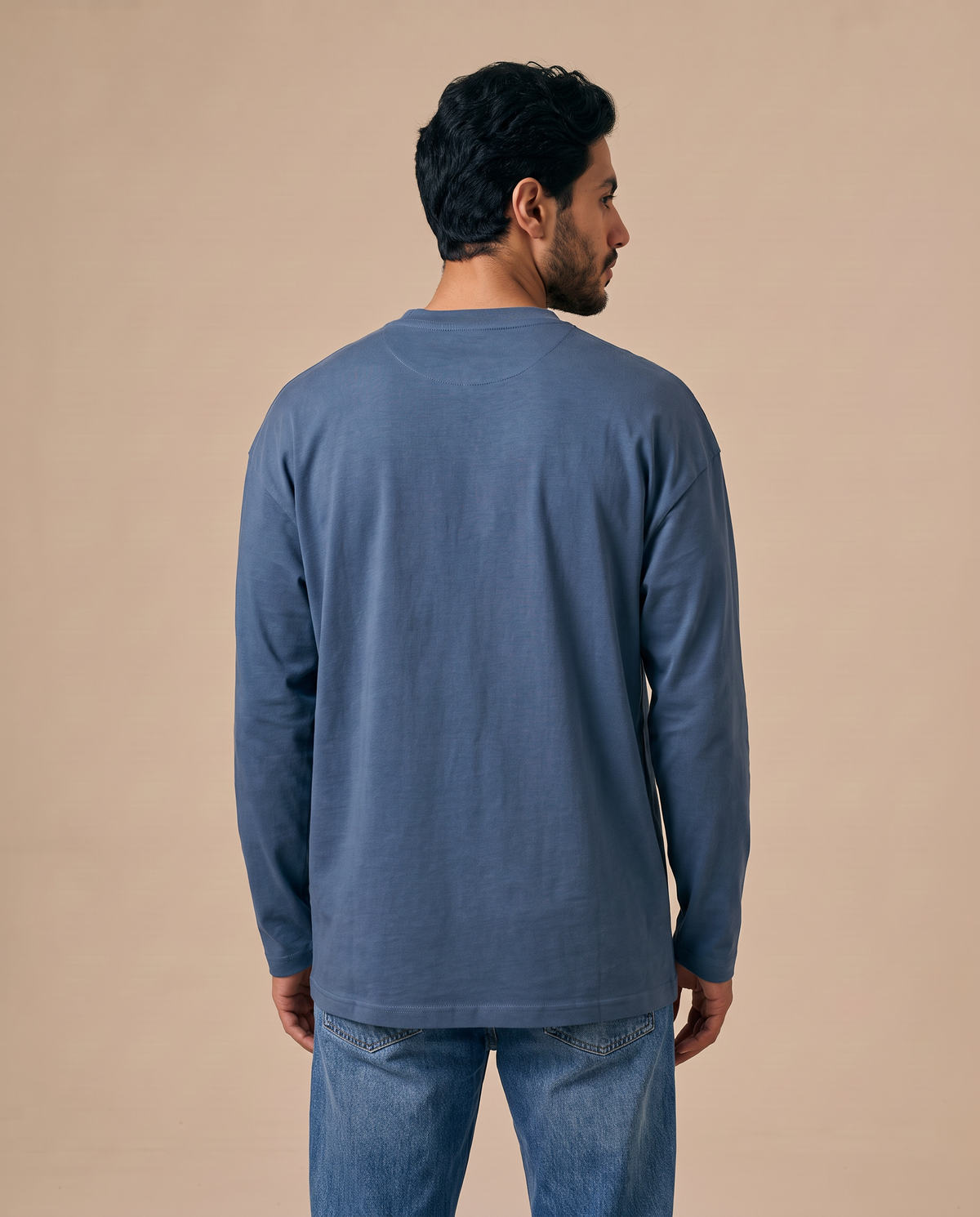 Petroleum Blue Long Sleeves Tee - male 1