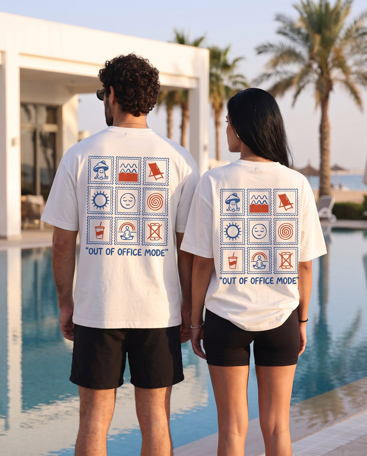 OUT OF OFFICE Tee — back print on models