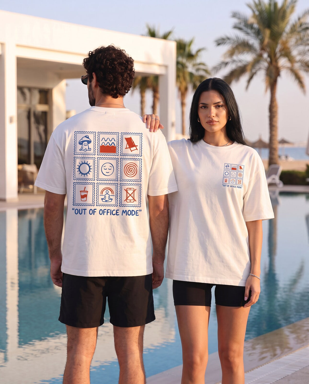 OUT OF OFFICE Tee — front and back view