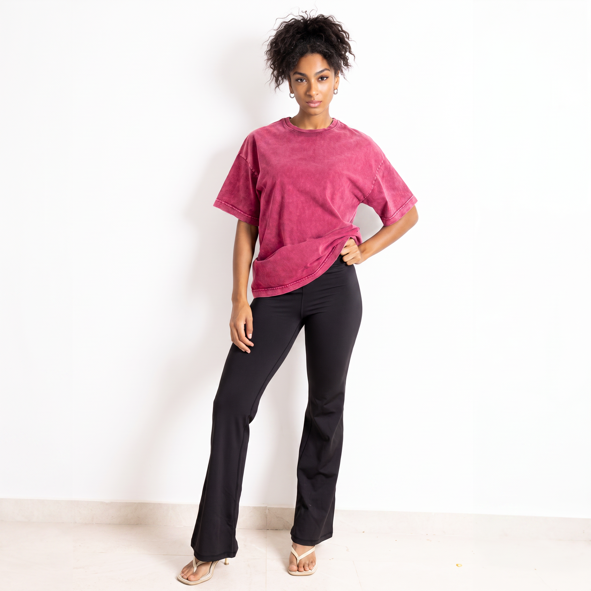 Washed Tee - Red, styled look